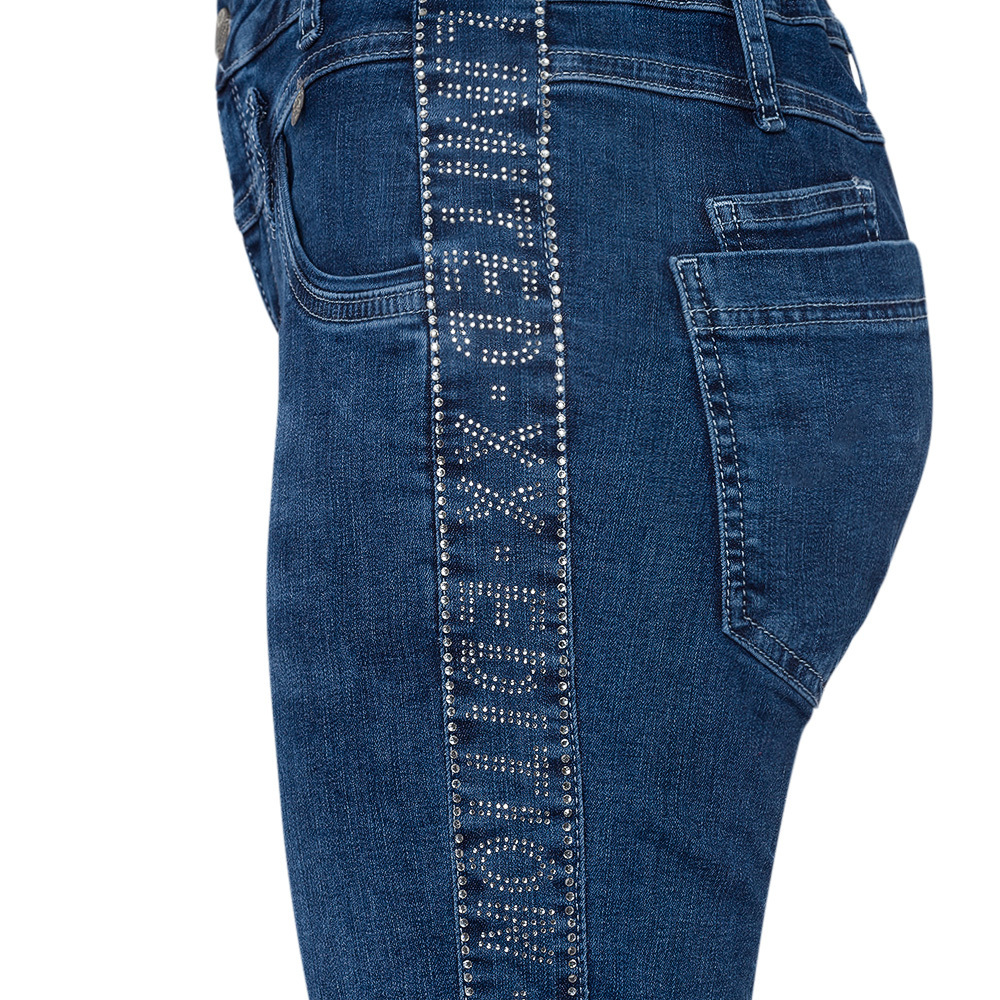 Jeans mit Ziersteinen, blue denim 52