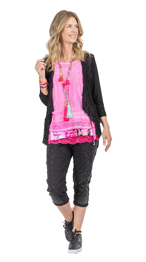 Outfit pink fluro & schwarz