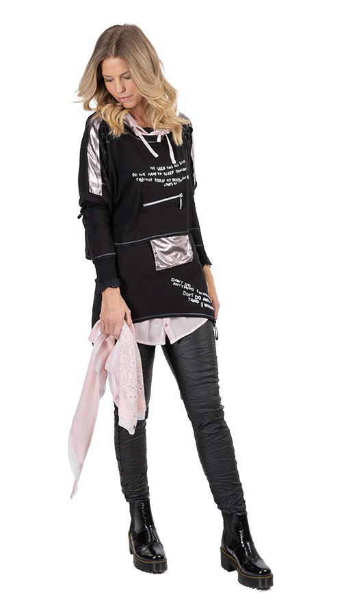 Outfit "2 in 1 Shirt im Layering-Look, schwarz"