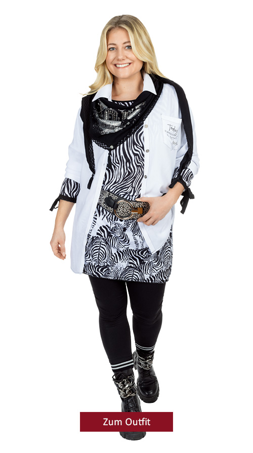Outfit "Shirt Zebraprint", schwarz-weiß