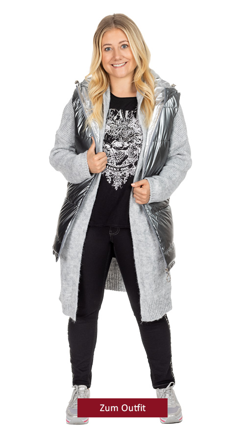 Outfit "Weste metallic silber"