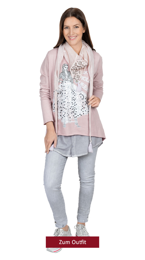 Outfit "Sweaty mit Pailletten rosenholz"