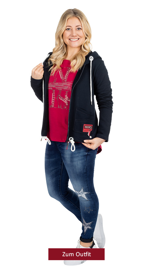 Outfit "Sweatjacke navy"